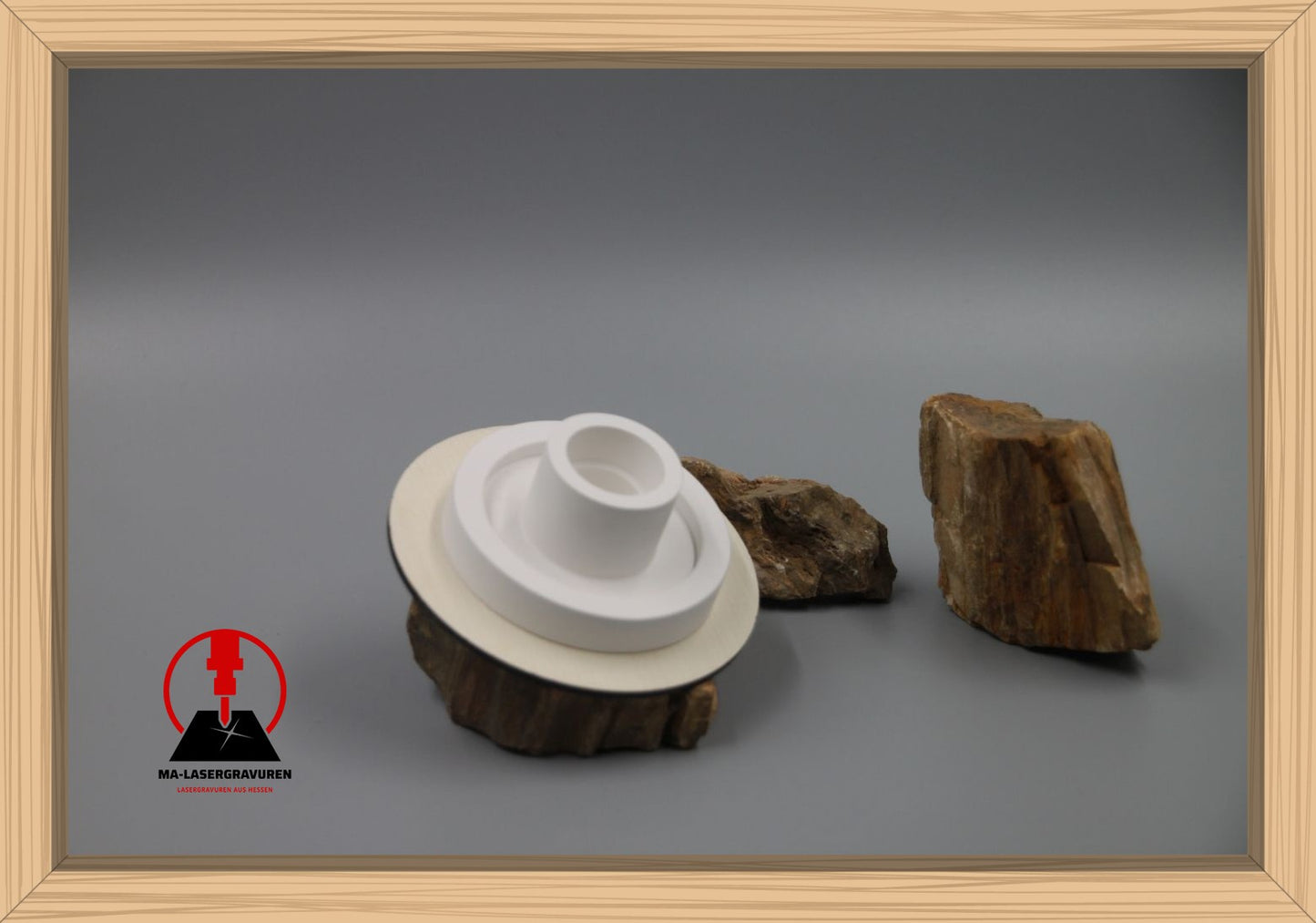 Set Kerze 240 & Stabkerzenhalter groß"Frohe Weihnachten" Typ A