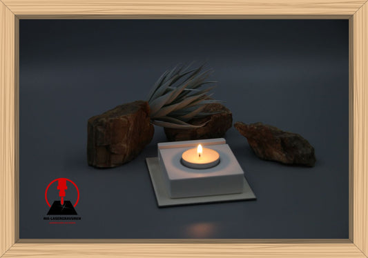 Teelichtfuß "Rechteck" für Wechselsystem