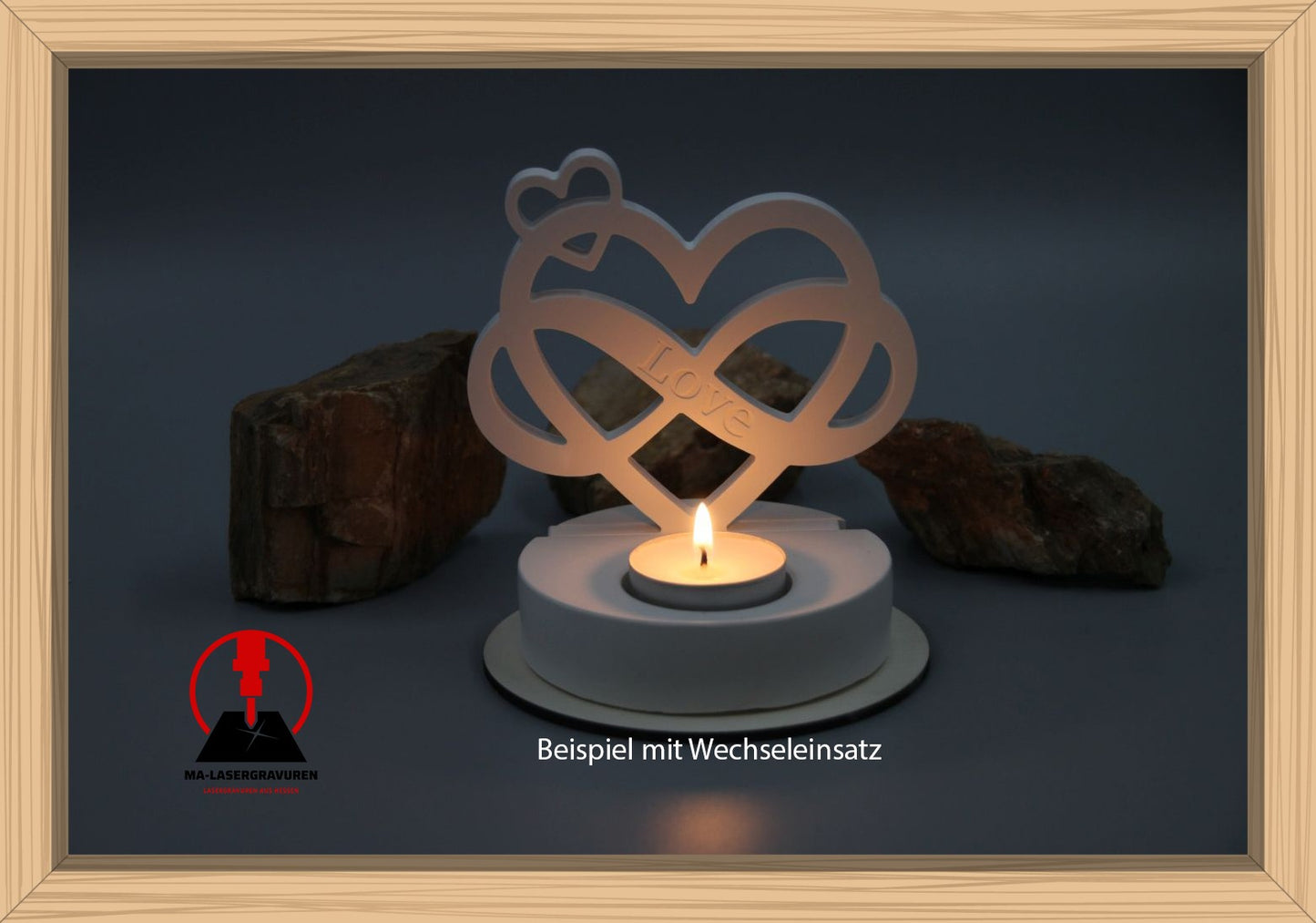 Teelichtfuß "Rechteck" für Wechselsystem