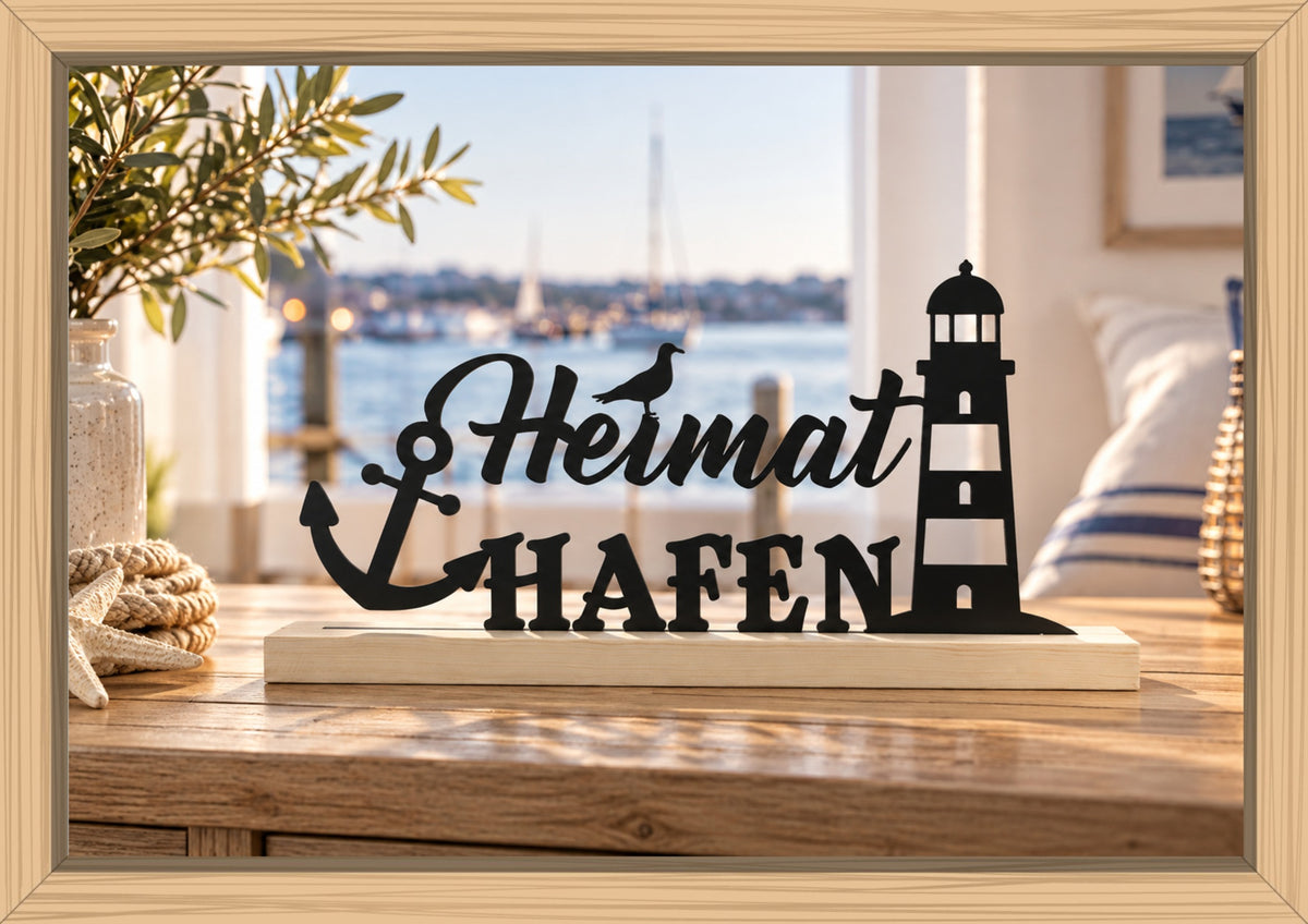 Schriftzug Aufsteller "Heimathafen"