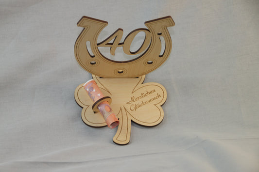 Geldgeschenk "Herzlichen Glückwunsch - Hufeisen"