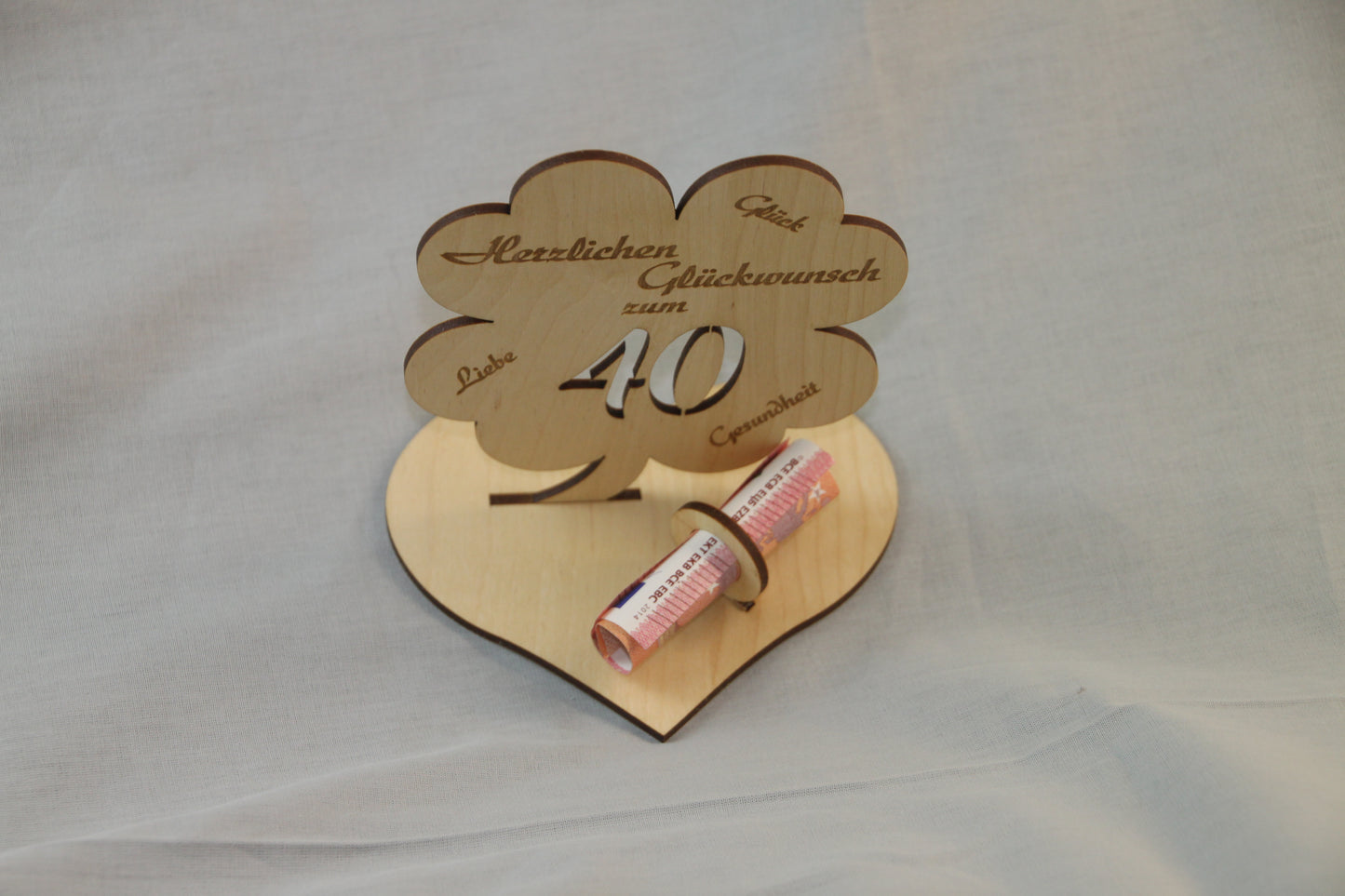 Geldgeschenk "Herzlichen Glückwunsch - Kleeblatt"