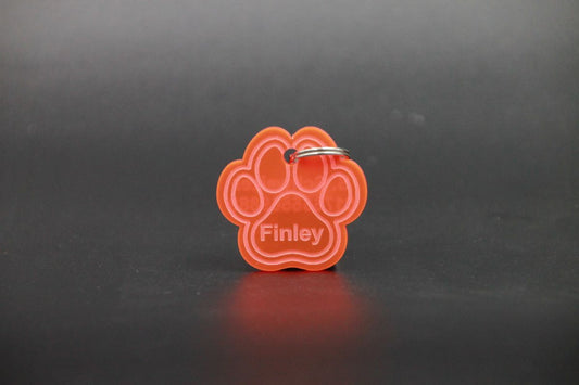 Hundemarke Pfote graviert