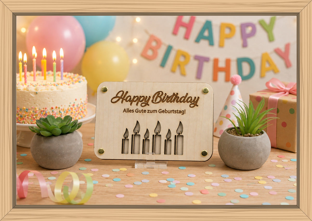 Geldgeschenk - Happy Birthday mit Kerzen