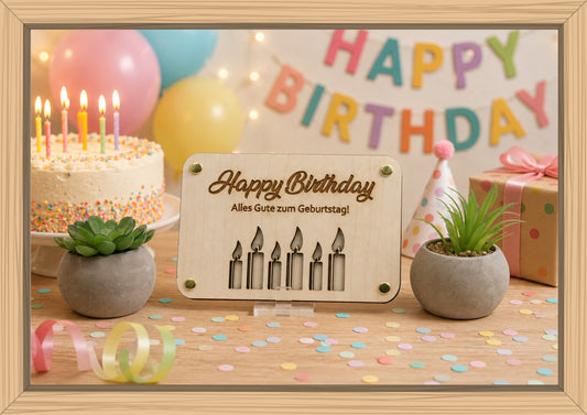 Geldgeschenk - Happy Birthday mit Kerzen