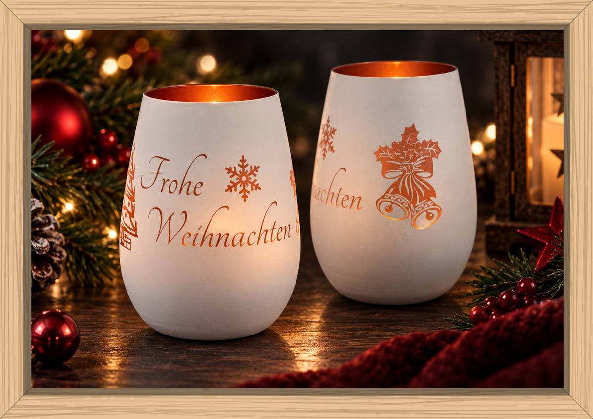 Windlicht - Frohe Weihnachten