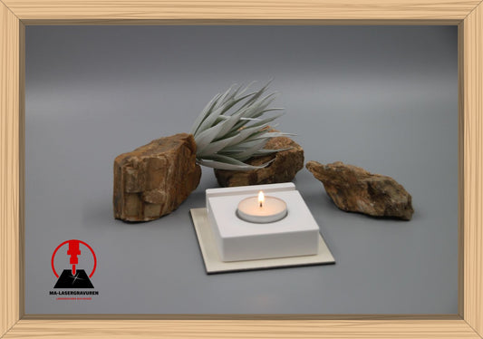 Teelichtfuß "Rechteck" für Wechselsystem