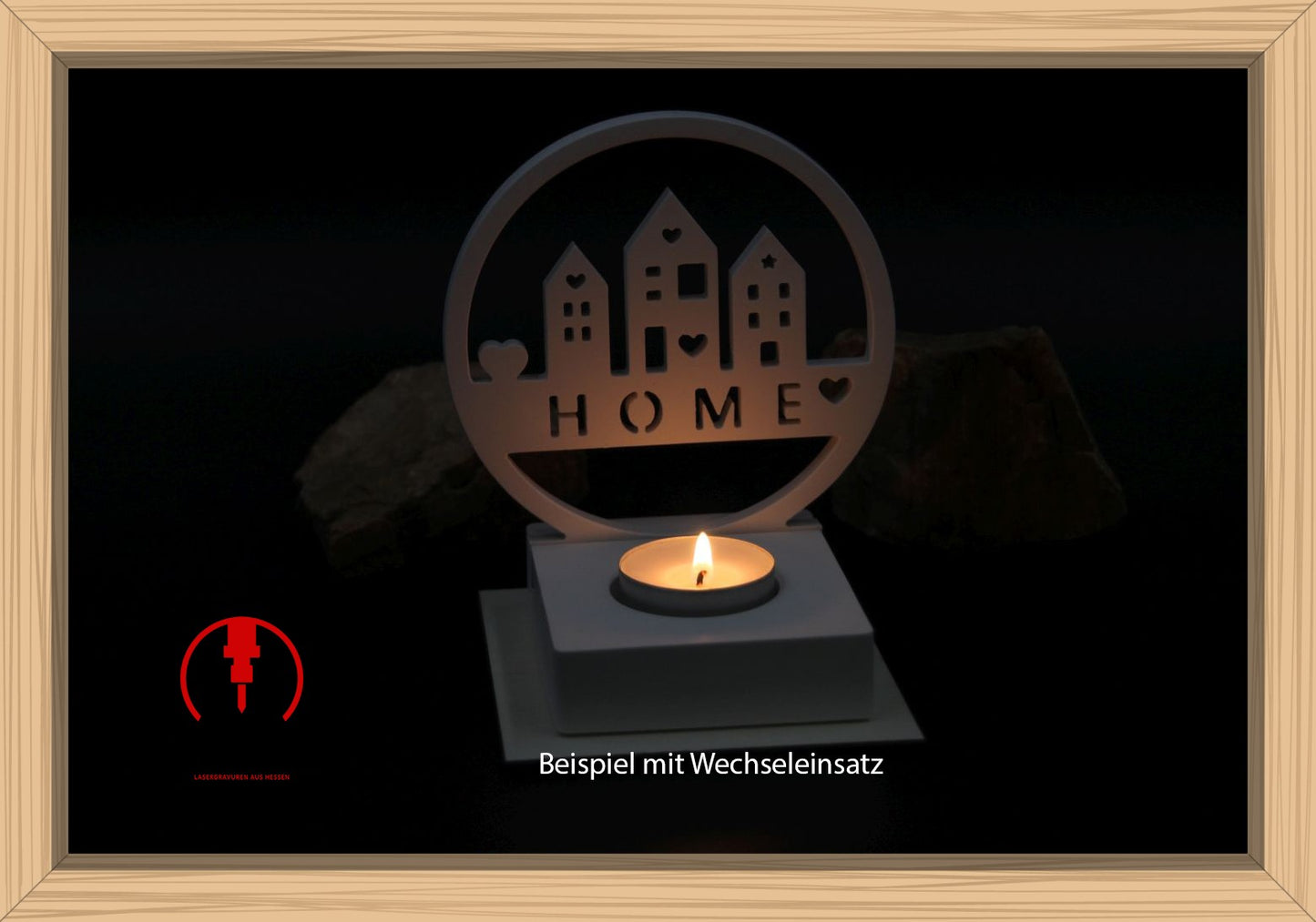 Teelichtfuß "Rechteck" für Wechselsystem