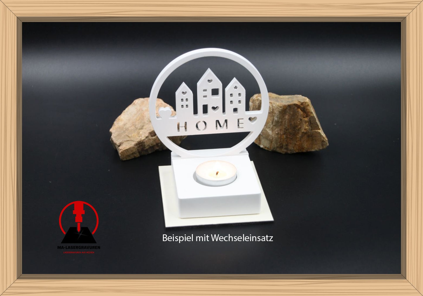 Teelichtfuß "Rechteck" für Wechselsystem