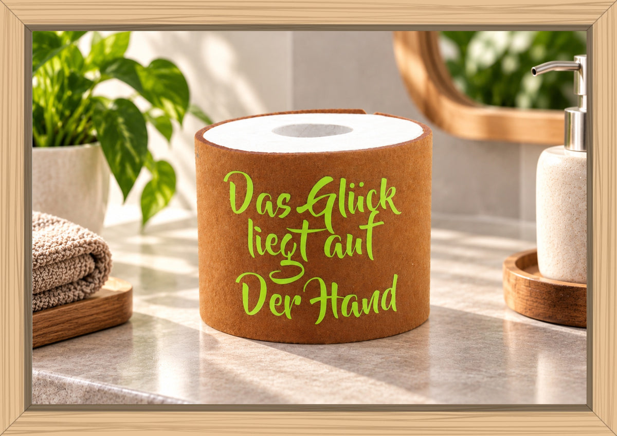 Toilettenpapierhalter "Das Glück liegt auf der Hand"