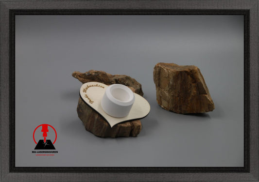 Set Kerze 240 & Stabkerzenhalter mini Herz "Frohe Weihnachten" Typ C