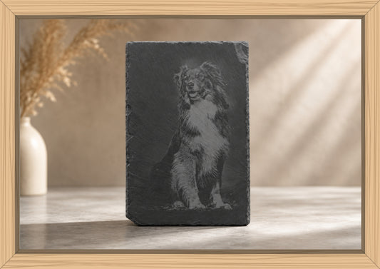 Schiefergravur incl Schrift und Foto 20x30 cm